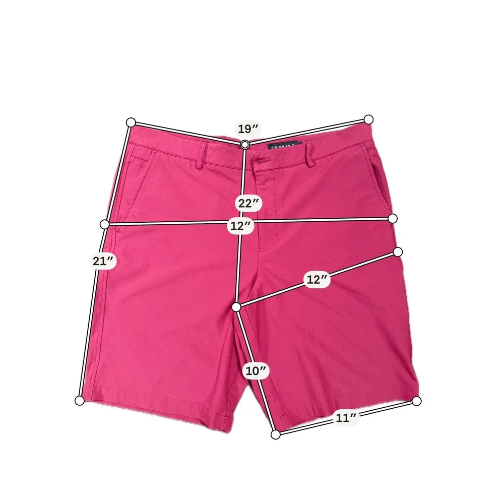 Lot 3 Dunning Mens Golf Shorts Performance Stretch Pink Orange Purple Size 38